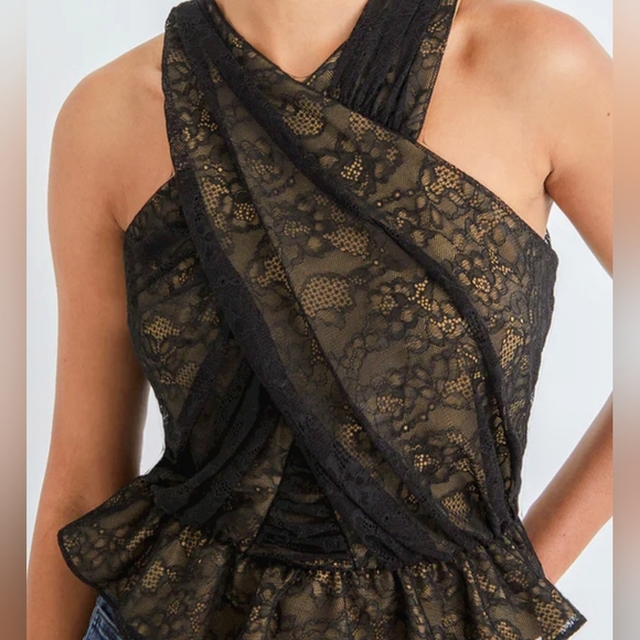 NWOT Veronica Beard Kailani Lace Halter Top - Picture 2 of 10